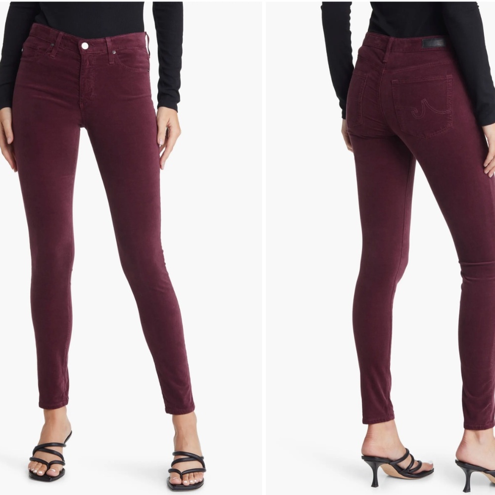 AG High-Rise Velvet Skinny Jeans